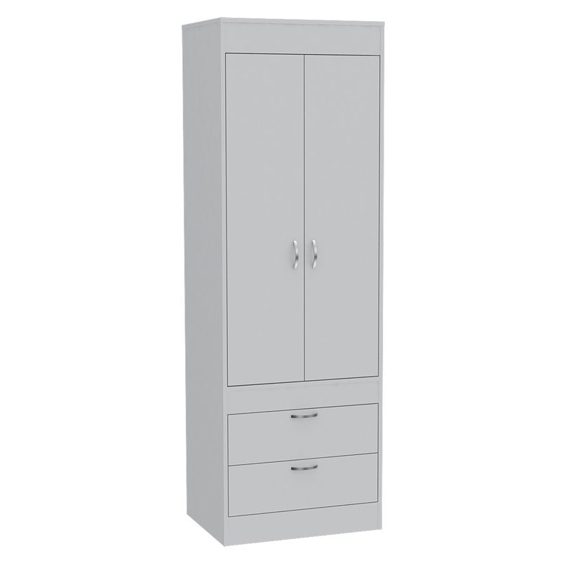2 Drawer 2 Door armoire in White
