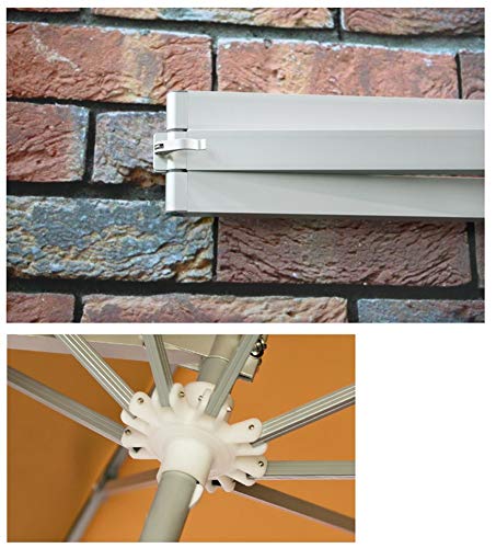Umbrellas Wall Mount Patio Parasol Outdoor Garden Balcony Tilting Sunshade, Aluminium, Ø 7ft / 220cm (Color : Off-White)