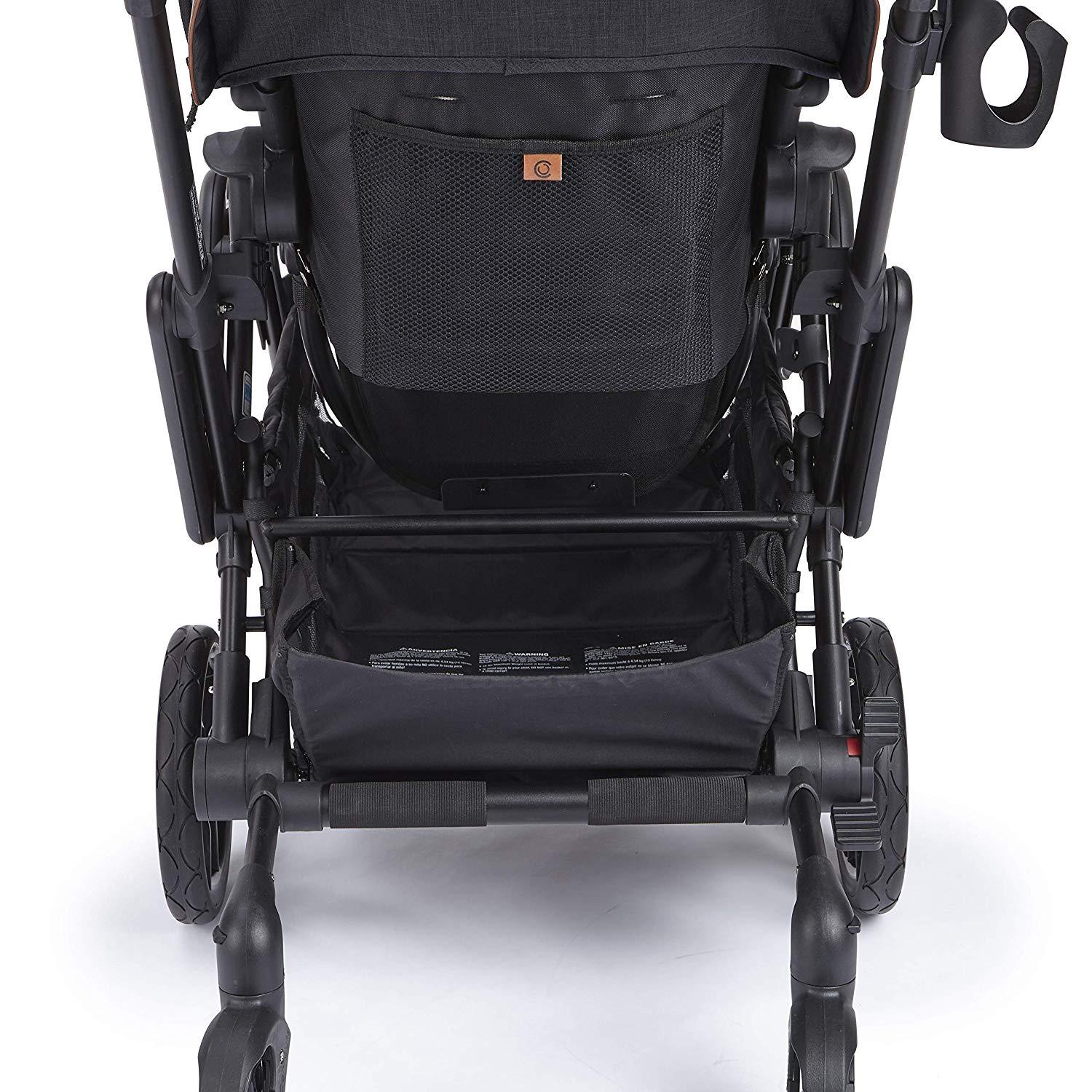 Contours ZT020-GRA1 Curve Double Stroller in Gray/Black New