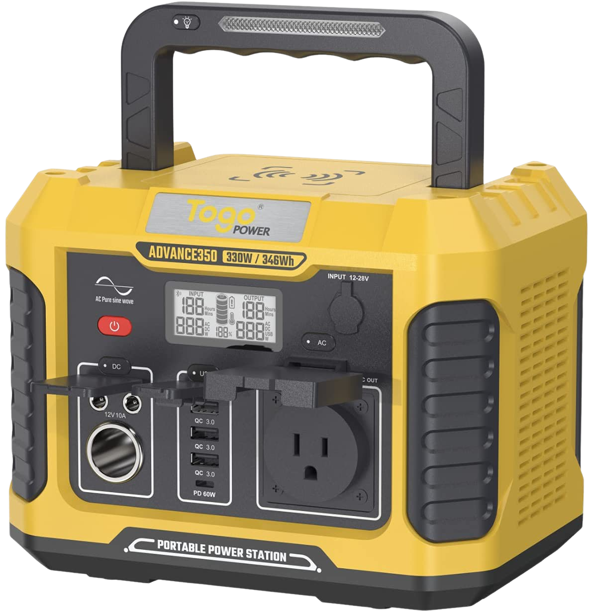 Togo Power Advance 350 Portable Power Station Lithium-ion Battery Solar Generator 120V/330W AC Outlet New