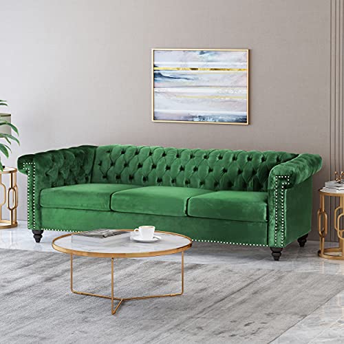 Christopher Knight Home Parkhurst Sofas, Emerald + Dark Brown