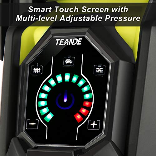 TEANDE Smart Pressure Washer 3800 PSI Electric High Powerful Touch Screen 3 Gear Level with Telescopic Handle