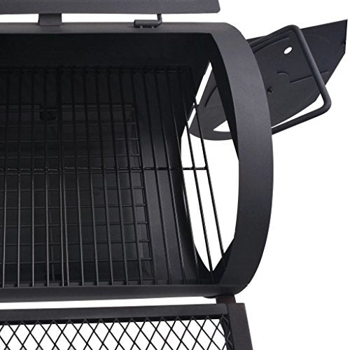 Tidyard BBQ Charcoal Smoker with Bottom Shelf for Outdoor Cooking Black Heavy XXL