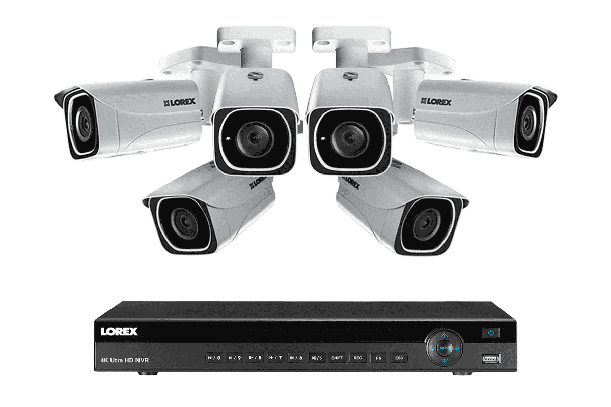 Lorex 4KHDIP86 6 Camera 8 Channel Indoor/Outdoor 4K Ultra HD IP Security Surveillance System New