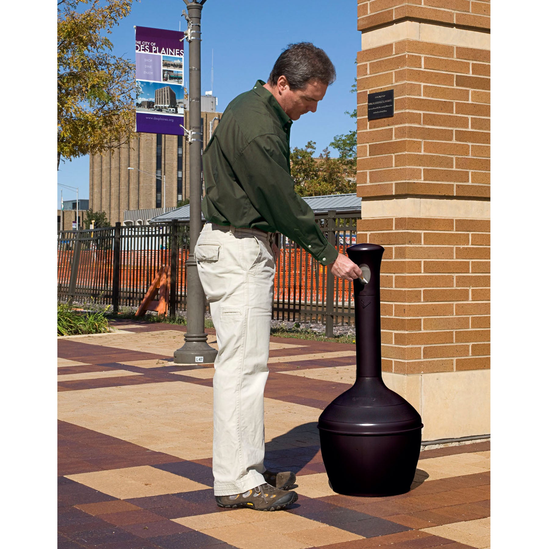 Justrite Elite™ Smoker’s Cease-Fire® Cigarette Butt Receptacle