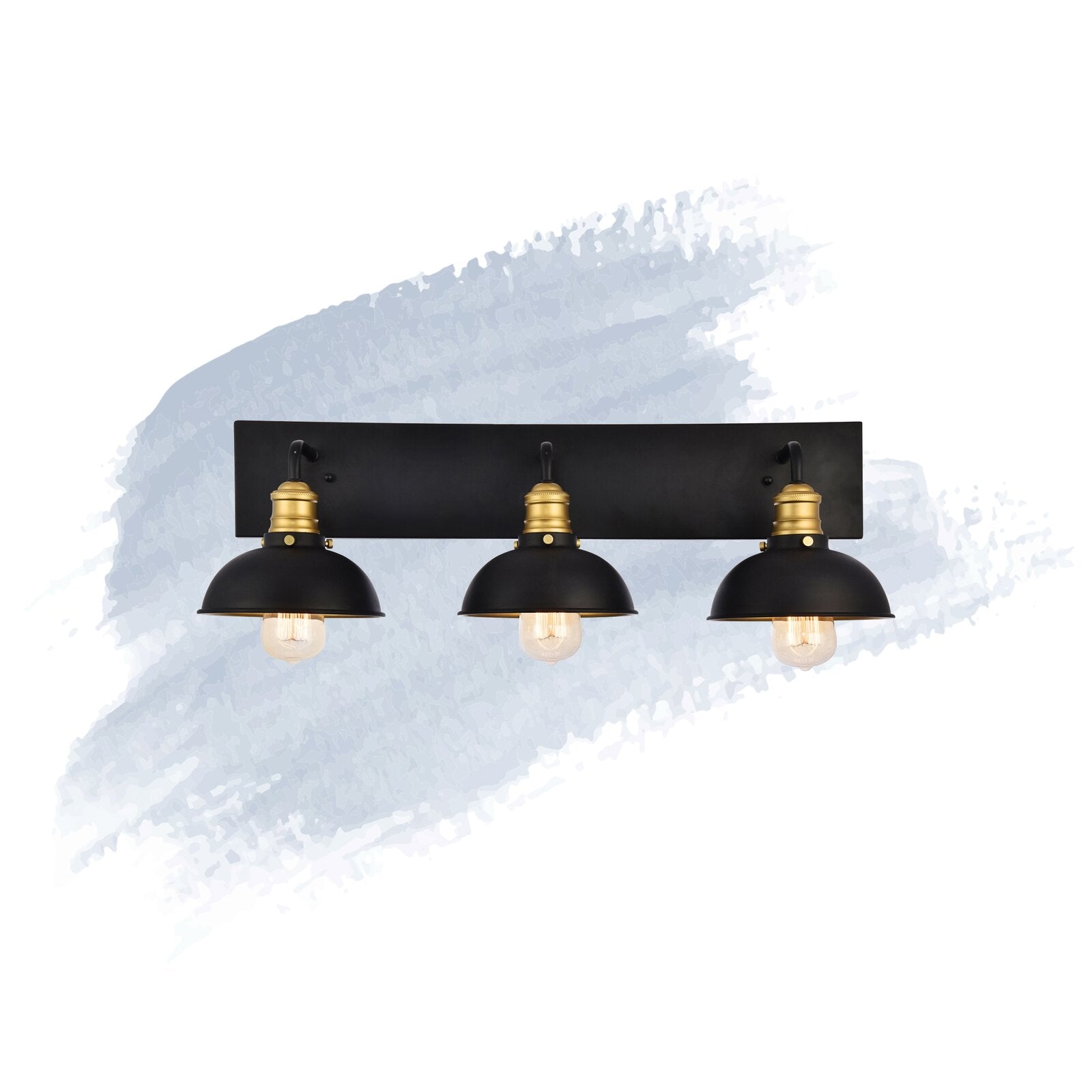 Andres 3-Light Dimmable Black/Brass Vanity Light