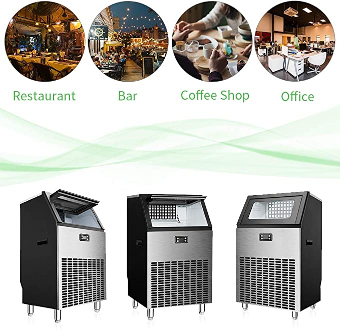 RW Flame Z120C 48 Pound Capacity Freestanding Commercial Ice Maker Machine New