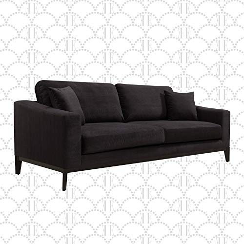Elle Decor Olivia Track Arm Sofa with Solid Wood Base, Upholstered Living Room Couch, Mid-Century Modern Fabric, 86