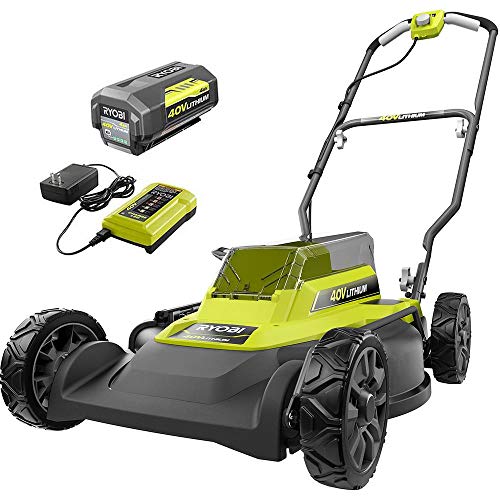 RYOBI RY401100-Y 18 in. 40-Volt 2-in-1 Lithium-Ion Cordless Battery Walk Behind Push Mower 4.0 Ah Battery/Charger Included