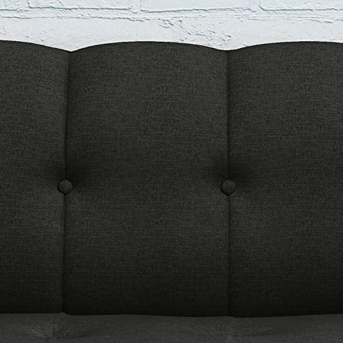 Christopher Knight Home Treston Mid-Century Fabric Sofa, Black / Natural