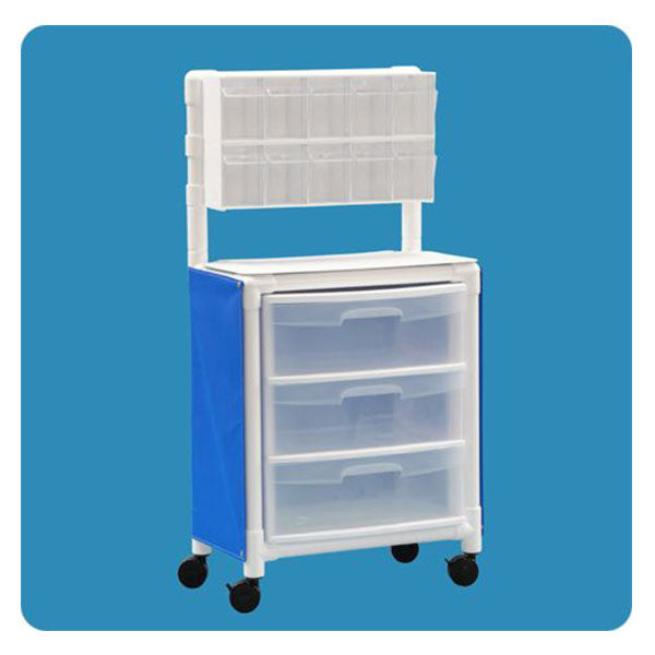 IPU Multi-Purpose Supply Cart with 3 Drawers & 10 Bins