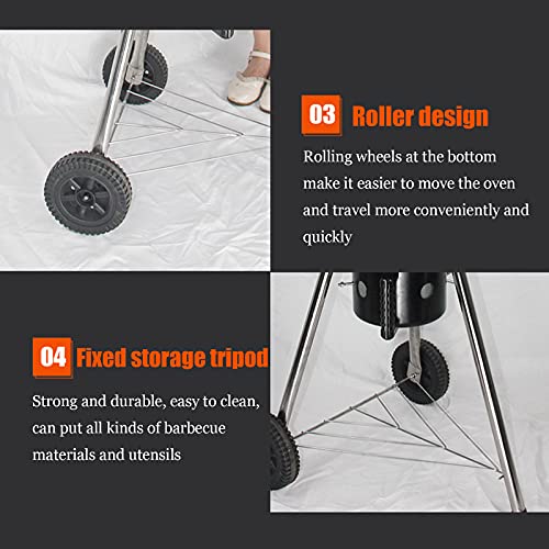 ZHAOJ 18.5 Inch Deep Low Grill, Multifunctional Enamel Charcoal Grill, Household Outdoor Portable Grill, Ventilated on All Sides