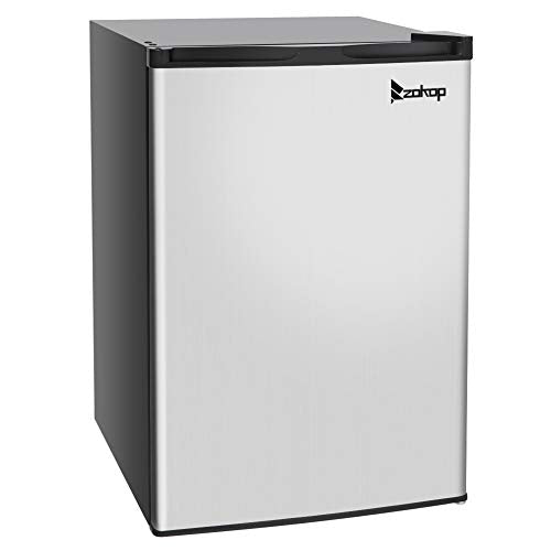 3.0 Cu. ft Small Stainless Steel Upright Freezer Kitchen Appliances Compact Freezer with Reversible Door Adjustable Thermostat for Home Office, Black