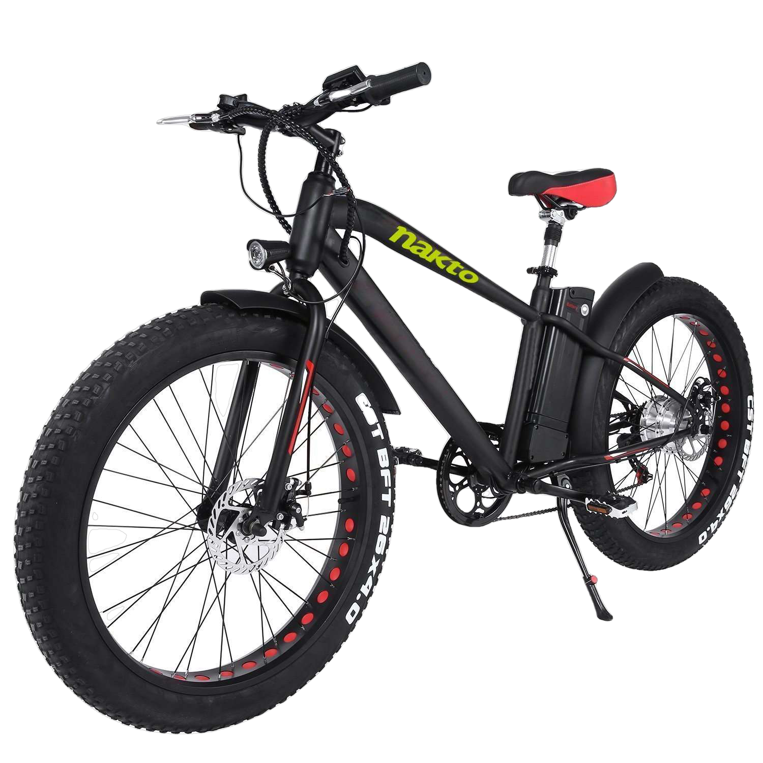 NAKTO 26 inch 300W Cruiser Electric Bicycle 5 Speed E-Bike 36V Lithium Battery New