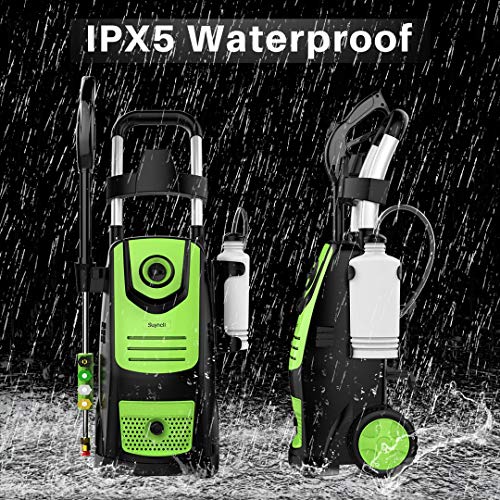 Suyncll 3800 PSI 2.8GPM Electric Pressure Washer Electric Power Washer with Soap Bottle (Green)