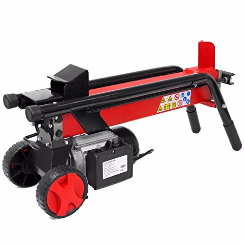 9TRADING Log Splitter Cut Wood Mobile Electrical 7 Tons Cutter Hydraulic Wheel 3400 RPM