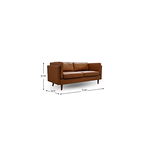 Creative Co-Op Atley High Sided Sofas, Brown Vegan Leather