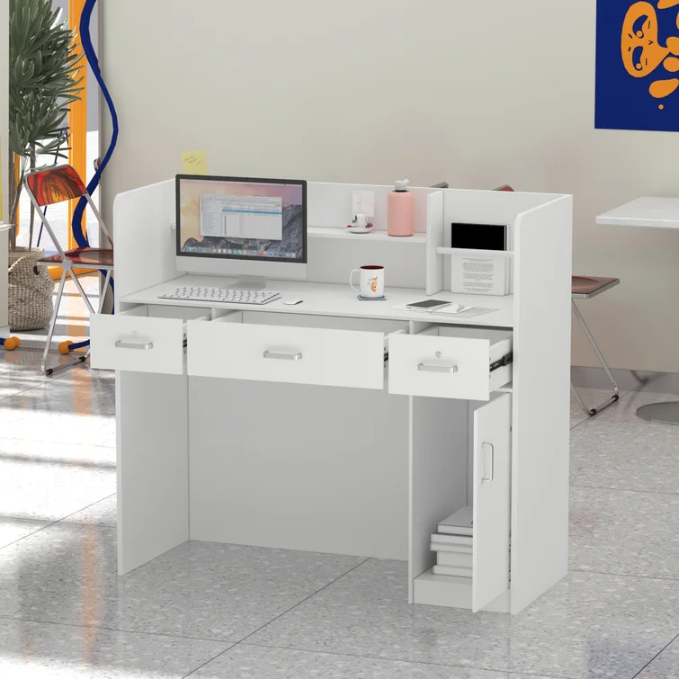 Rectangular Wood Reception Desk