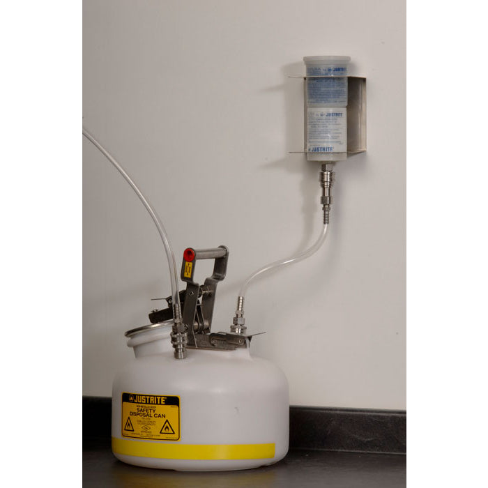 Justrite Wall Bracket Kit with Stainless Connector to Relocate the HPLC Coalescing/Carbon Filter