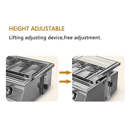 Gas Grill Commercial Stainless Steel Smokeless Barbecue Grill LPG Gas Barbecue Grill Field Energy-Saving Barbecue Grill