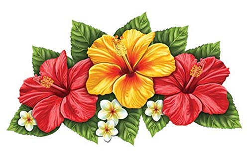 Triple Hibiscus Flower Porcelain Swimming Pool Mosaic (18