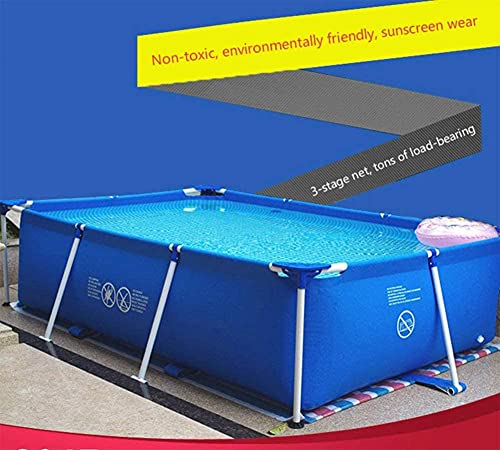 RSQJ Garden Swimming Pool，Swimming Pool Frame Steel Tube Rectangular Square Swimming Pool Pipe Rack Pond Large Bracket Above Ground Summer Play Pool 87