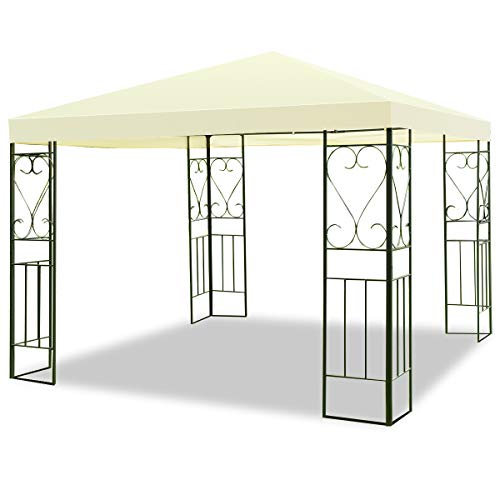 Tangkula 10'x10' Patio Gazebo Canopy Tent Steel Frame Shelter Awning (Beige)