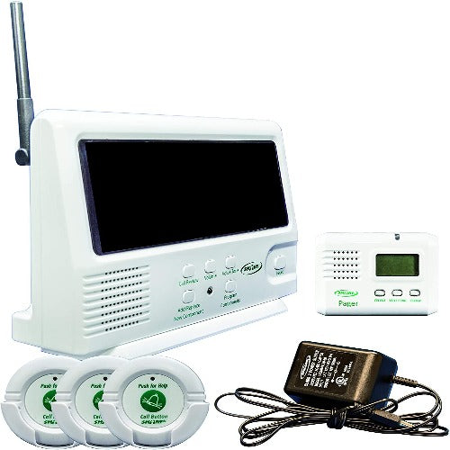 Smart Caregiver Economy Central Monitoring Unit with 3 Nurse Call Buttons, Pager and Ac Adapter