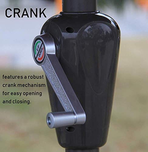 ZHTY 9' Patio Yard Umbrella Outdoor Table Umbrella with Winding Crank, Sun Shade Waterproof Market Umbrella, 2.7M Round Outdoor Parasol