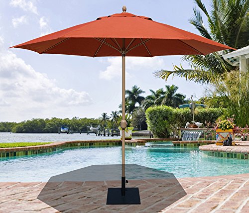 Tropishade 11' Sunbrella Patio Umbrella with Red Brick Cover