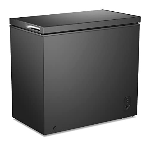Antarctic Star Compact Chest Upright Freezer Single Door Reversible Stainless Steel Door, Compact Adjustable Removable Shelves for Home Office Black