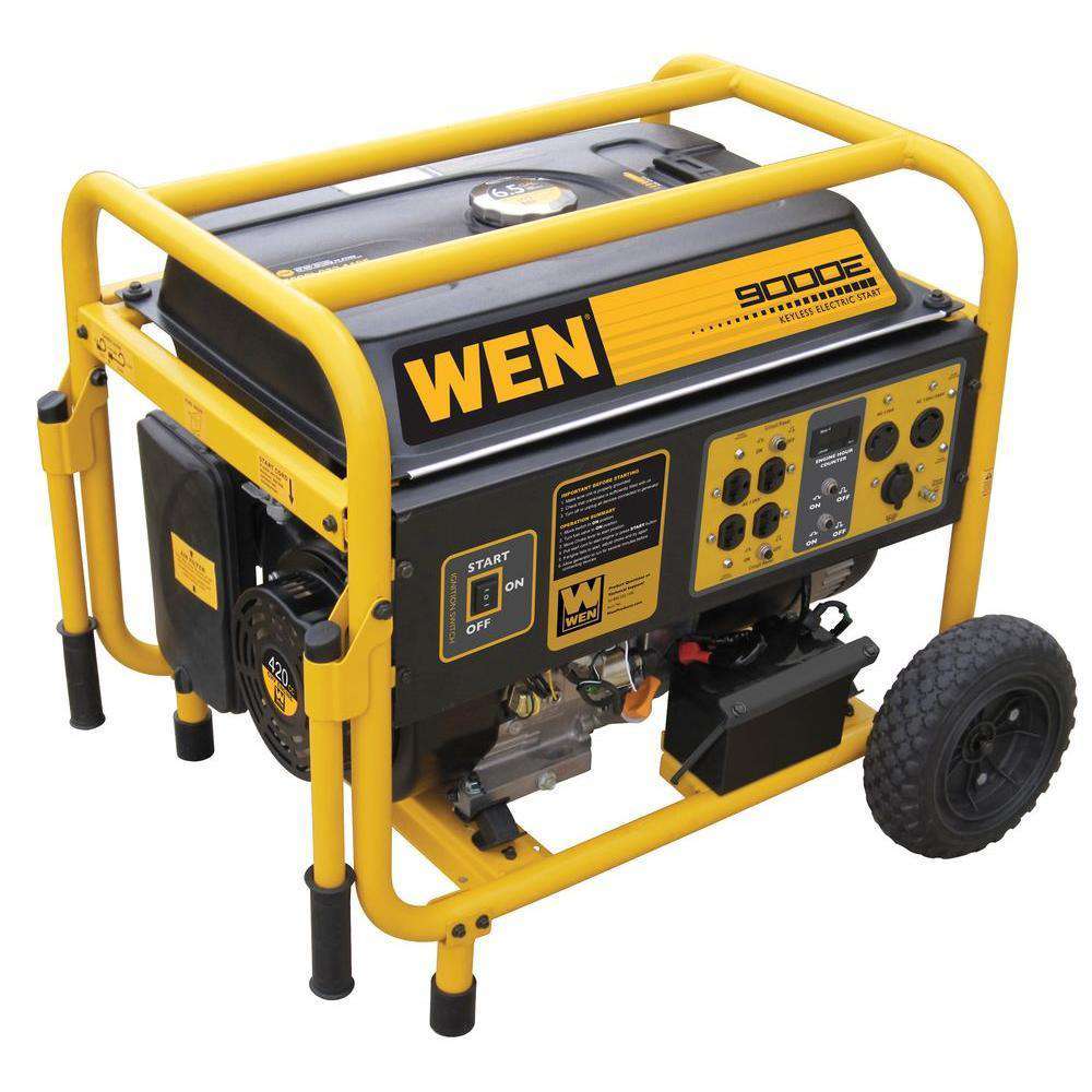 WEN 56877 9000W/7000W Gas Generator with Electric Start and Wheel Kit New