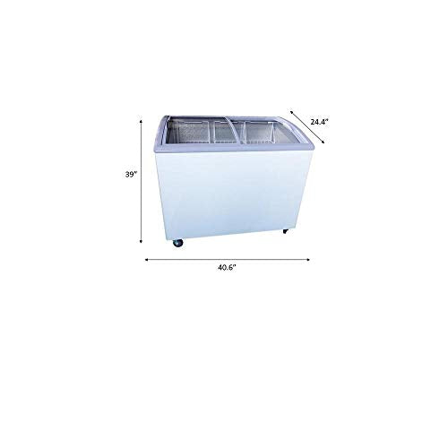 Premium PFR740G 7.4 cu. ft. Chest Freezer with Curved Glass Top in White