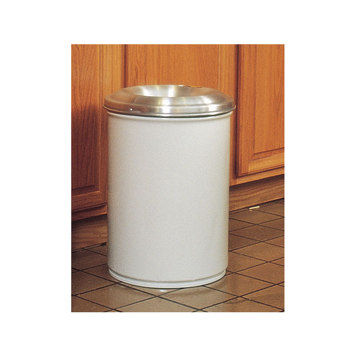 Justrite 15 Gallon, Cease-Fire® Waste Receptacle, Safety Drum Can with Aluminum Head, White