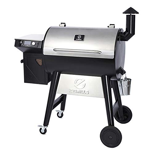 Z GRILLS ZPG-7002F2 8-in-1 Wood Pellet Stainless Steel Grill Smoker for Outdoor BBQ Cooking with Digital Temperature Control and Rain Cover, 694 Sq In