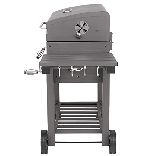 YZJC Charcoal Grill Outdoor Smoker with Cover, Can be Raised and Lowered Charcoal Ttray, Perfect for Backyard Griller Party BBQ Picnic Patio Cooking, Black