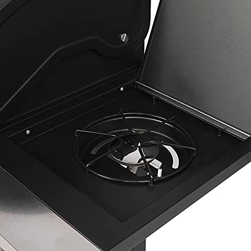 DIMAR GARDEN 4-Burner Propane Gas Grill with Side Burner, Stainless Steel, Cabinet for Cooking