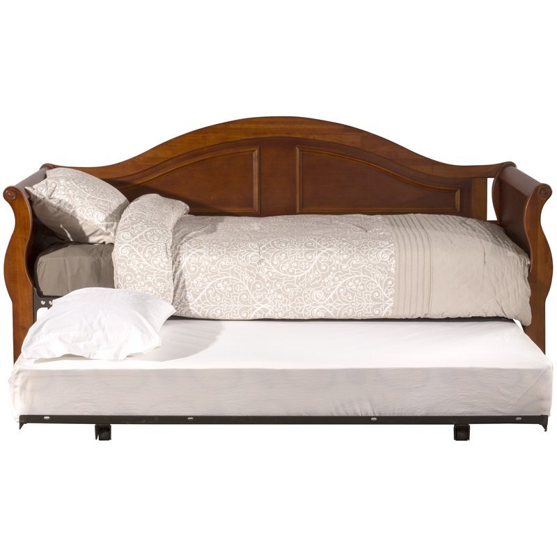 Hillsdale Bedford Wooden Sleigh Daybed With Suspension Deck and Trundle