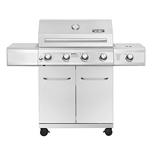 Monument Grills 25392 4-Burner Propane Gas Grill in Stainless Steel with LED Controls & Side Burner