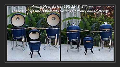 Lonestar Chef SCS-K15B Charcoal Kamado Grill, 15