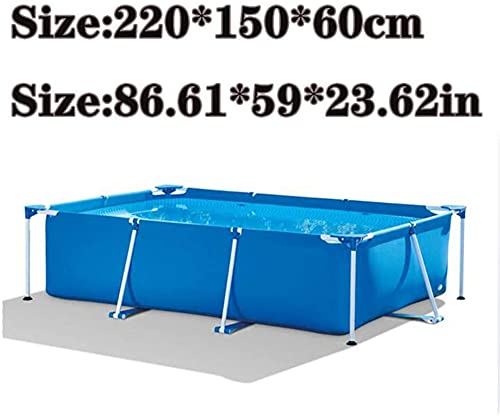 RSQJ Garden Swimming Pool，Swimming Pool Frame Steel Tube Rectangular Square Swimming Pool Pipe Rack Pond Large Bracket Above Ground Summer Play Pool 87
