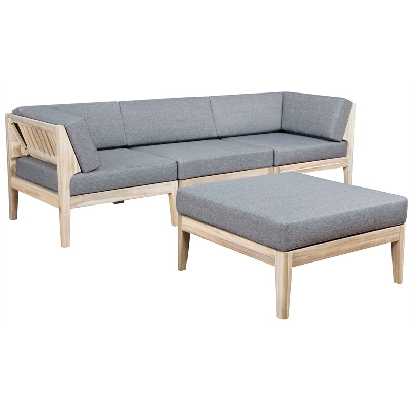 Wood Indoor/Outdoor Four Piece Set in Walnut