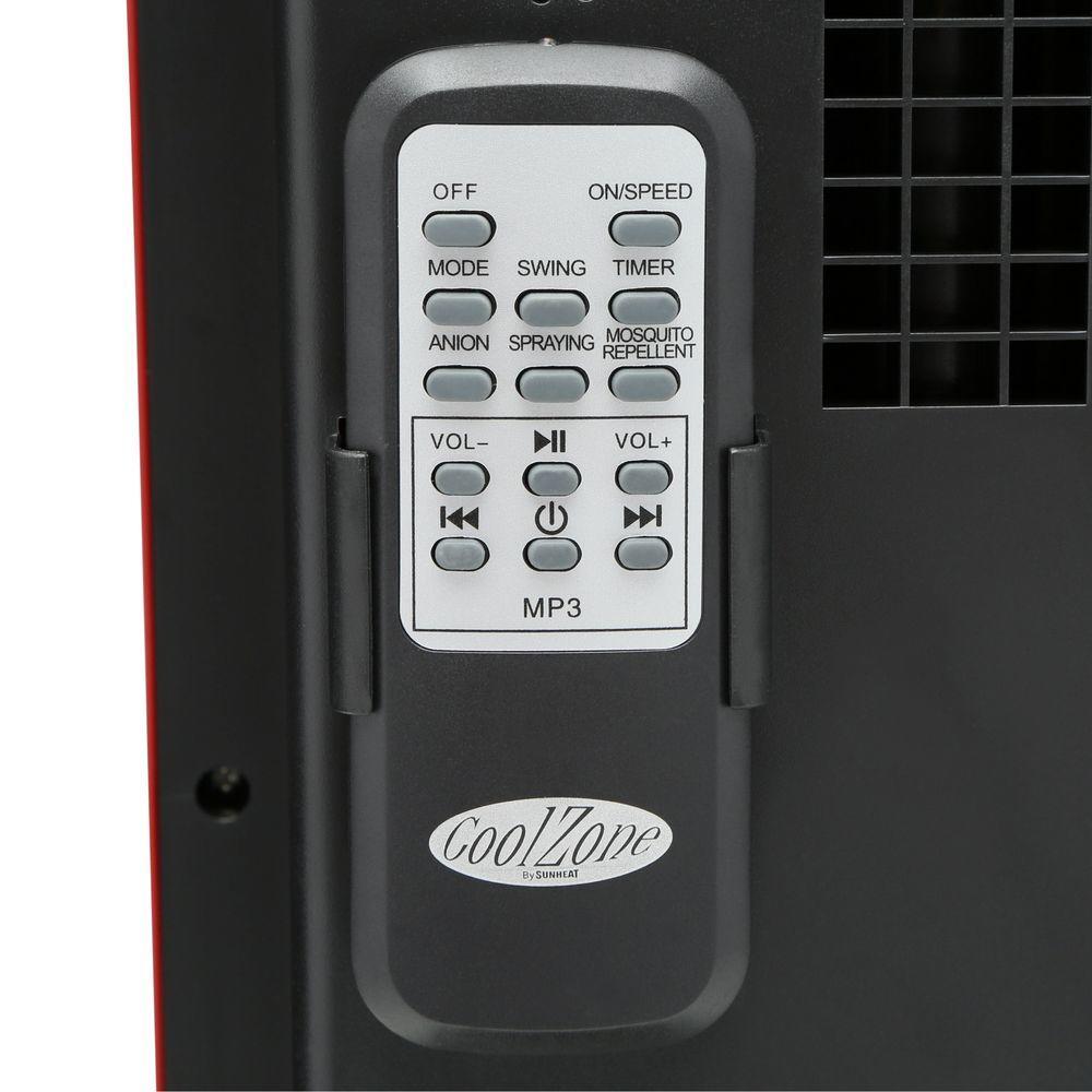 CoolZone CZ500 280 CFM Ultrasonic Oscillating Dry Misting Fan with Bluetooth Technology Black New