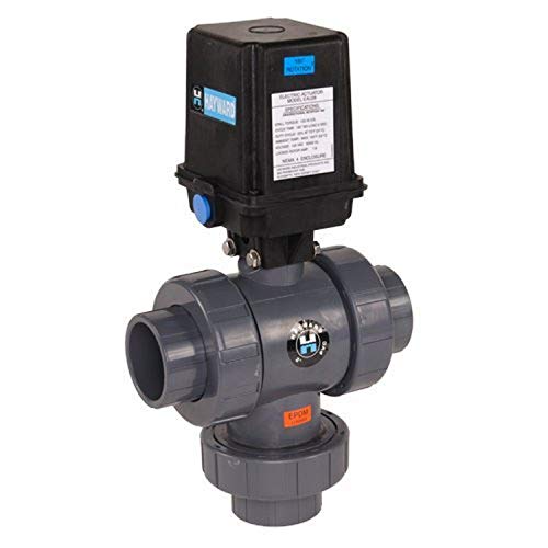 Hayward EAUTN107STE 3/4-Inch EAUTN Series Actuated 3-Way True Union Ball Valve with Threaded EPDM Seal