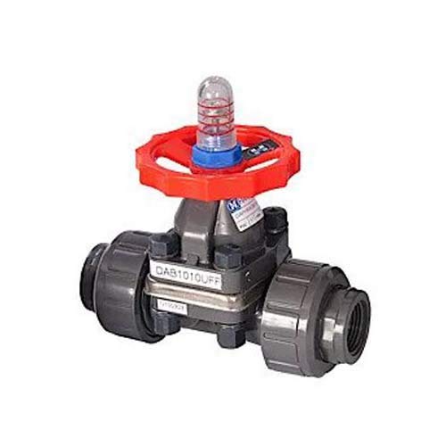 Hayward DAB2005UFF Series DAB True Union CPVC with FPM Diaphragm Valve, Socket/Threaded End, FPM Seals, 1/2