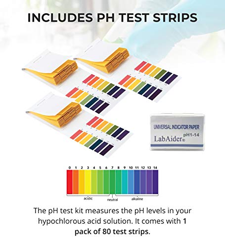 ControlOMatic NatureChlorMax Electrolyzed Water System Generate Hypochlorous Acid HOCl Cleaner with ph 1-14 Test Paper Litmus Strips Tester