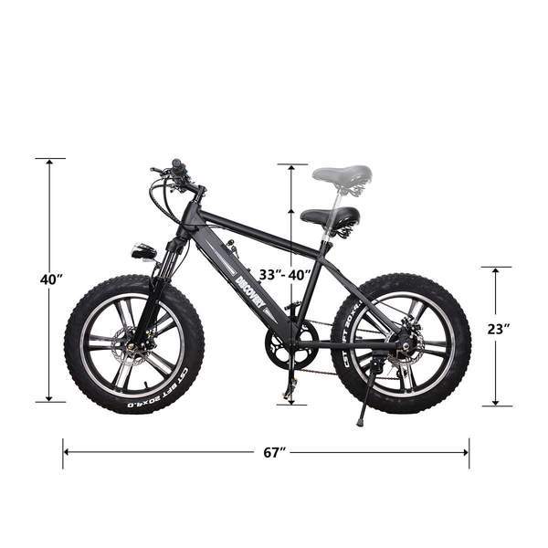 NAKTO 20 inch 300W Discovery Fat Tire Electric Bicycle 6 Speed E-Bike 48V Lithium Battery New