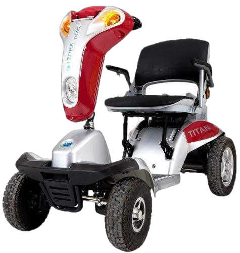 Tzora Titan Hummer XL 4 Wheel Heavy Duty Folding All Terrain Mobility Scooter Gray New