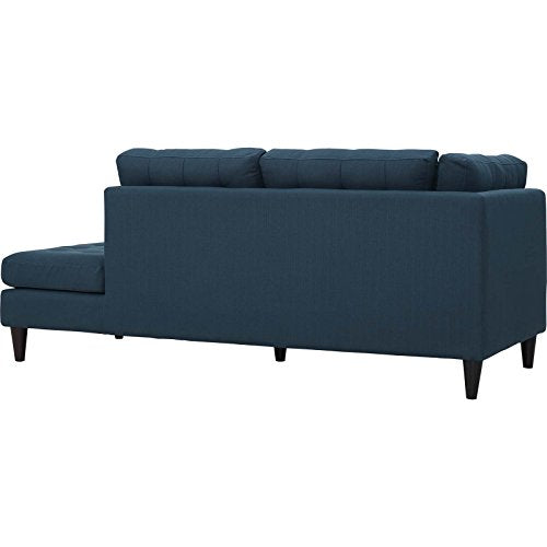 Modway Empress Mid-Century Modern Upholstered Fabric Right-Bumper Chaise In Azure
