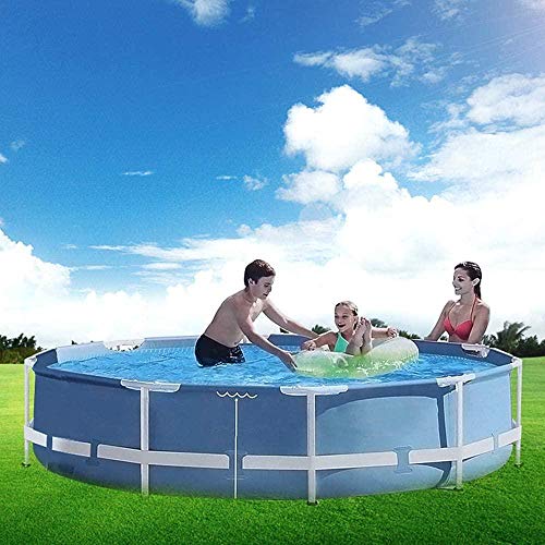 120In×30In Swimming Pool Paddling Pool Round Frame Above Ground Pool Pond Family Swimming Pool Metal Frame Structure Pool
